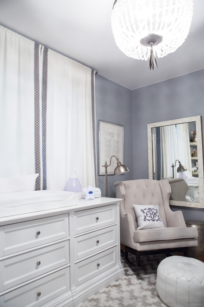 Gray Nursery Changing Table and Rocker
